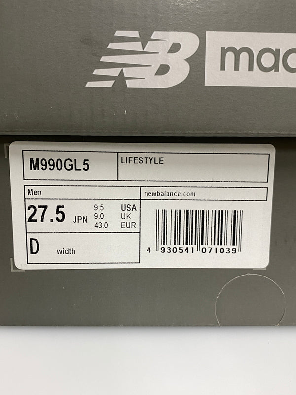 【現状渡し品】【メンズ】 NEW BALANCE ニューバランス 990V5 靴 シューズ スニーカー SNEAKERS 163-260926-zi-37-min サイズ：27.5cm カラー：グレー 万代Net店