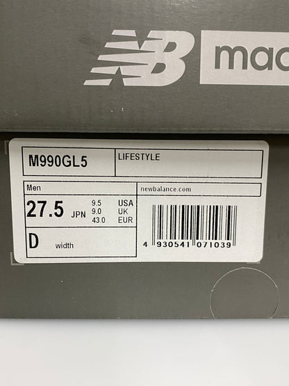 【現状渡し品】【メンズ】 NEW BALANCE ニューバランス 990V5 靴 シューズ スニーカー SNEAKERS 163-260926-zi-37-min サイズ：27.5cm カラー：グレー 万代Net店