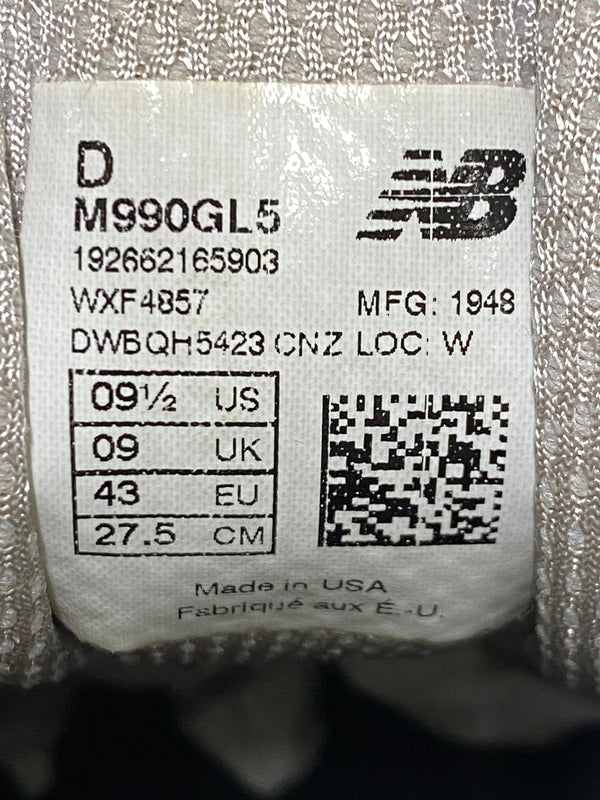 【現状渡し品】【メンズ】 NEW BALANCE ニューバランス 990V5 靴 シューズ スニーカー SNEAKERS 163-260926-zi-37-min サイズ：27.5cm カラー：グレー 万代Net店