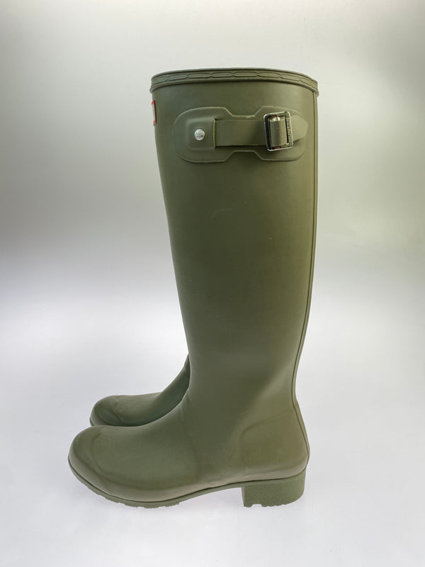 【中古品】【レディース】 HUNTER ハンター レインブーツ ロング レインシューズ レディース ゴム長靴 167-260927-em-18-min サイズ：UK4 カラー：カーキ 万代Net店