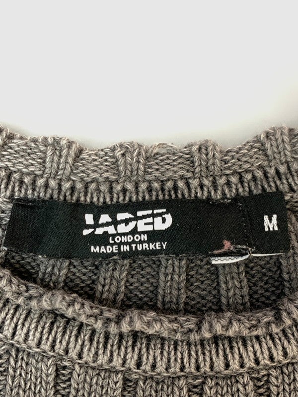 【中古品】【メンズ】 JADED LONDON ジェイデッド ロンドン セーター リブ ニット トップス 141-260929-hu-08-min サイズ：M カラー：グレー 万代Net店