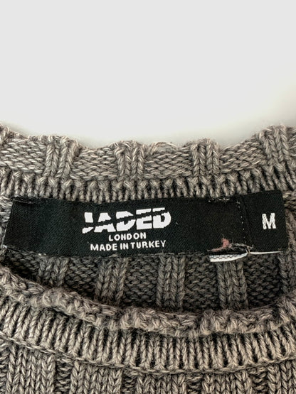 【中古品】【メンズ】 JADED LONDON ジェイデッド ロンドン セーター リブ ニット トップス 141-260929-hu-08-min サイズ：M カラー：グレー 万代Net店