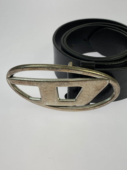 【現状渡し品】【メンズ】 DIESEL ディーゼル カウレザーベルト X08516 小物 205-260929-hu-42-min サイズ：34インチ カラー：ブラック/シルバー 万代Net店
