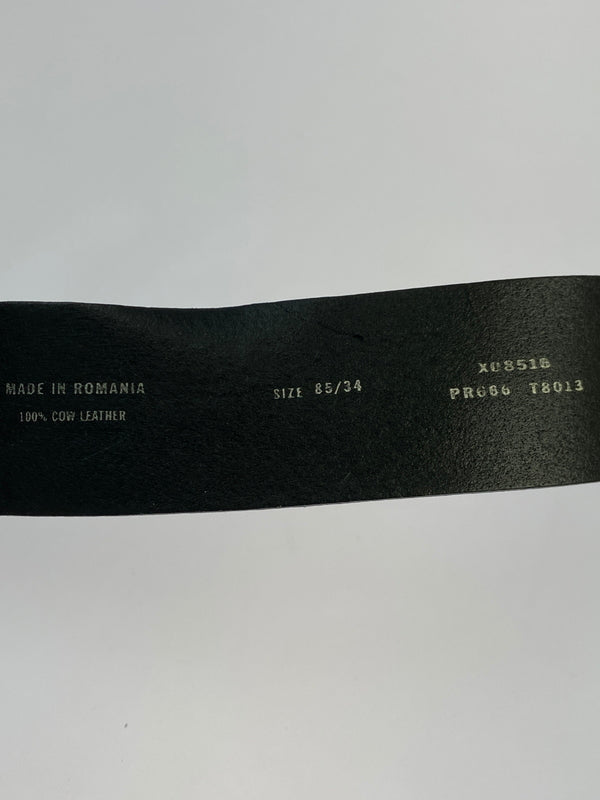 【現状渡し品】【メンズ】 DIESEL ディーゼル カウレザーベルト X08516 小物 205-260929-hu-42-min サイズ：34インチ カラー：ブラック/シルバー 万代Net店