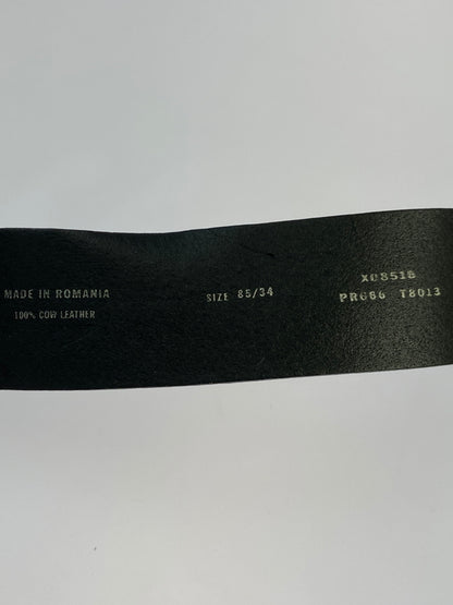 【現状渡し品】【メンズ】 DIESEL ディーゼル カウレザーベルト X08516 小物 205-260929-hu-42-min サイズ：34インチ カラー：ブラック/シルバー 万代Net店