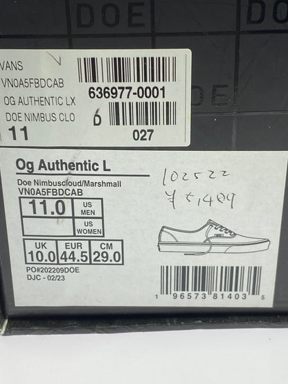 【中古品】【メンズ】 VANS バンズ DOE OG AUTHENTIC LX NIMBUS CLOUD MARSHMALLOW VN0A5FBDCAB ドー オージー オーセンティック エルエックス スニーカー 靴 シューズ 162-260927-em-07-min サイズ：29.0cm カラー：ニンバス クラウド マシュマロ 万代Net店