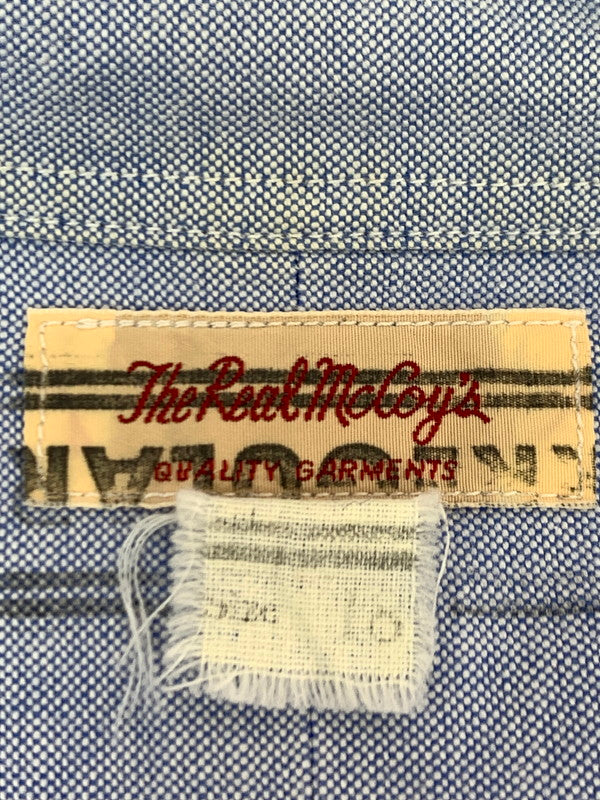 【中古品】【メンズ】 THE REAL MCCOY'S ザリアルマッコイズ BUTTON DOWN SHIRT ボタン ダウン シャツ 長袖 ロングスリーブ 145-260929-hu-05-min サイズ：表記消えのため不明 カラー：ブルー 万代Net店