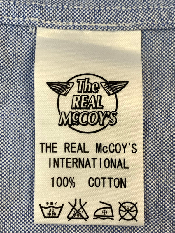 【中古品】【メンズ】 THE REAL MCCOY'S ザリアルマッコイズ BUTTON DOWN SHIRT ボタン ダウン シャツ 長袖 ロングスリーブ 145-260929-hu-05-min サイズ：表記消えのため不明 カラー：ブルー 万代Net店