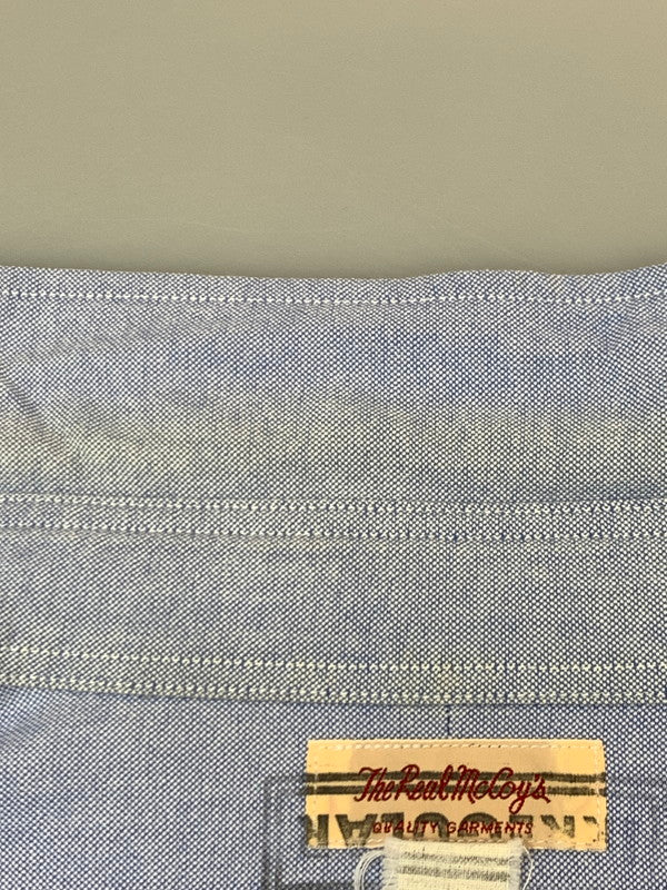 【中古品】【メンズ】 THE REAL MCCOY'S ザリアルマッコイズ BUTTON DOWN SHIRT ボタン ダウン シャツ 長袖 ロングスリーブ 145-260929-hu-05-min サイズ：表記消えのため不明 カラー：ブルー 万代Net店