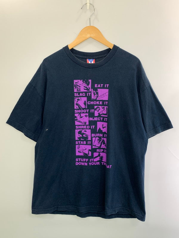 【現状渡し品】【メンズ】 ANYTHING エニシング 00S 初期プエルトリコタグ TEE 00年代 ティーシャツ 半袖 ヴィンテージ トップス 146-260929-hu-12-min サイズ：XL カラー：ネイビー 万代Net店