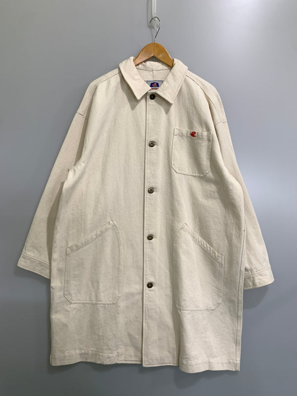 【中古品】【メンズ】 LE PIGEON VOYAGEUR ルピジョンヴォワイヤジュール LONG COVERALLS ロングカバーオール PGA3-25U002 アウター 145-261023-hu-08-min サイズ：L カラー：クリーム色系 万代Net店