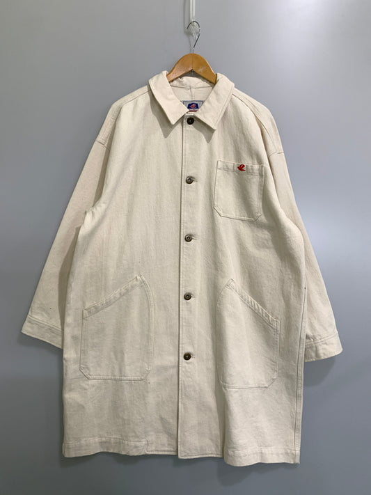 【中古品】【メンズ】 LE PIGEON VOYAGEUR ルピジョンヴォワイヤジュール LONG COVERALLS ロングカバーオール PGA3-25U002 アウター 145-261023-hu-08-min サイズ：L カラー：クリーム色系 万代Net店