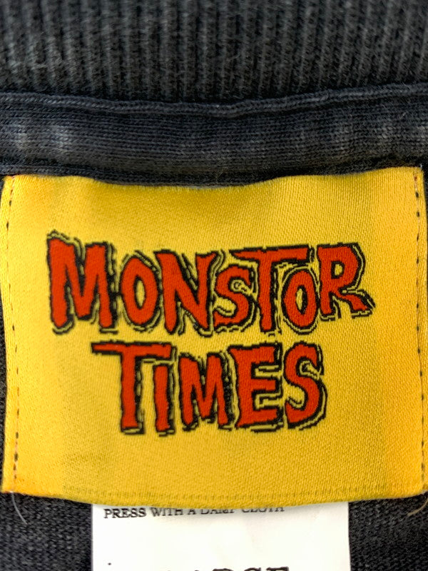【中古品】【メンズ】 MONSTOR TIMES モンスター タイムズ THE 8TH WONDER L S TEE ザ エイス ワンダー ロングスリーブ ティー 25AW MT-010 長袖 Tシャツ トップス 142-260929-hu-11-min サイズ：L カラー：ブラック（色あせ） 万代Net店