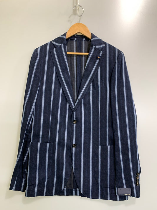 【中古品】【メンズ】 LARDINI ラルディーニ TAILORED JACKET テーラード ジャケット メンズ 上着 141-261002-em-12-min サイズ：48 7REG カラー：ネイビー系 万代Net店