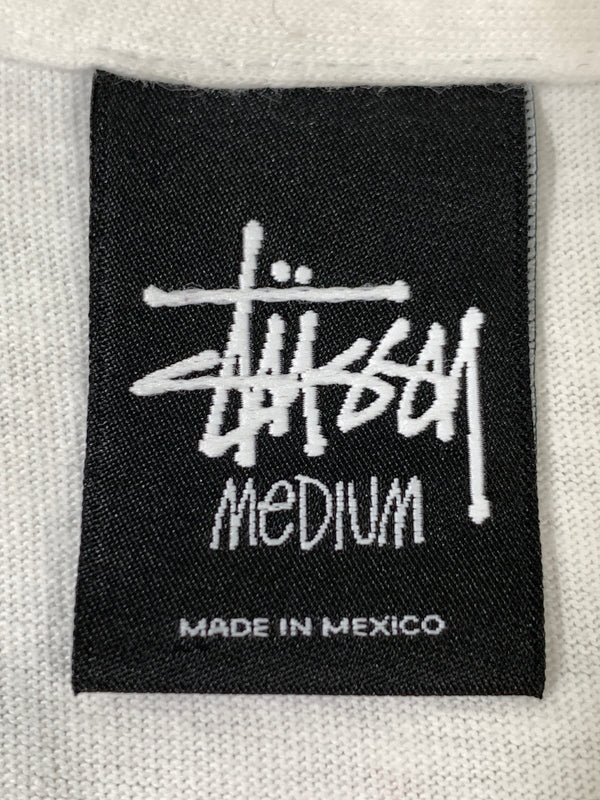 【中古品】【メンズ】 BAPE ベイプ × STUSSY ステューシー SURVIVAL OF THE FITTEST SKULL LOGO S/S TEE バイバル オブ ザ フィテスト スカル ロゴ ショートスリーブ 半袖 Tシャツ トップス 142-261002-em-20-min サイズ：M カラー：ホワイト 万代Net店