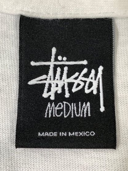 【中古品】【メンズ】 BAPE ベイプ × STUSSY ステューシー SURVIVAL OF THE FITTEST SKULL LOGO S/S TEE バイバル オブ ザ フィテスト スカル ロゴ ショートスリーブ 半袖 Tシャツ トップス 142-261002-em-20-min サイズ：M カラー：ホワイト 万代Net店
