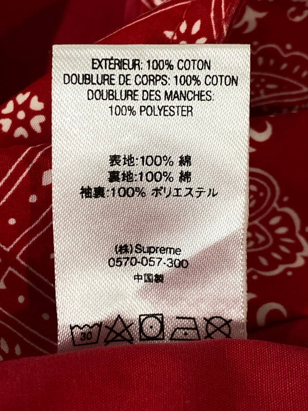 【中古品】【メンズ】 SUPREME シュプリーム BANDANA TRACK JACKET バンダナ トラックジャケット ライトアウター 149-260930-yn-13-min サイズ：M カラー：レッド 万代Net店