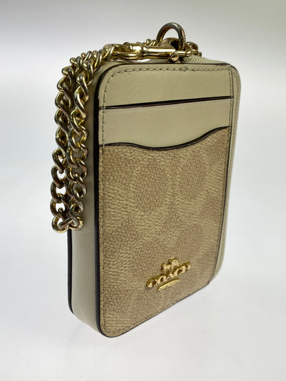 【中古品】【メンズ】 COACH コーチ ジップ カード ケース シグネチャー キャンバス CW883 小物 183-260929-hu-40-min カラー：ホワイト/ベージュ 万代Net店