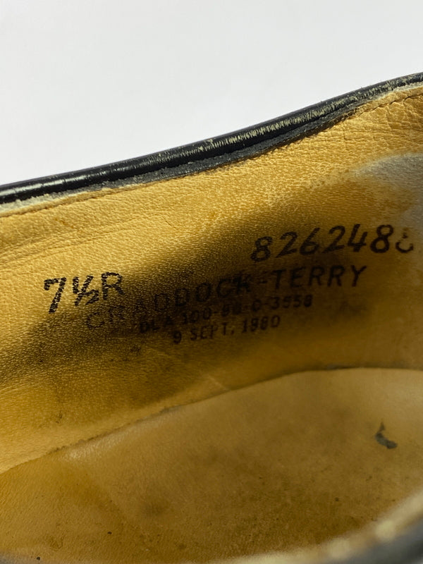 【中古品】【メンズ】 US NAVY ユーエス ネイビー CRADDOCK TERRY SERVICE SHOES クラドック テリー サービス シューズ 革靴 レザー シューズ 165-260929-hu-45-min サイズ：7 1/2 R カラー：ブラック 万代Net店