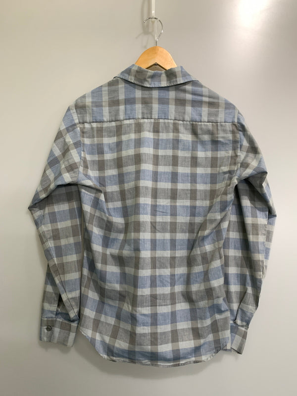 【中古品】【メンズ】 TRUVAL トゥルーヴァル USA製 60S TAPERED N TAILS VINTAGE SHIRT テーパード エヌ テイルズ ヴィンテージ シャツ アメリカ製 60年代 ヴィンテージ 146-261002-em-19-min サイズ：S カラー：グレー/ブルー 万代Net店