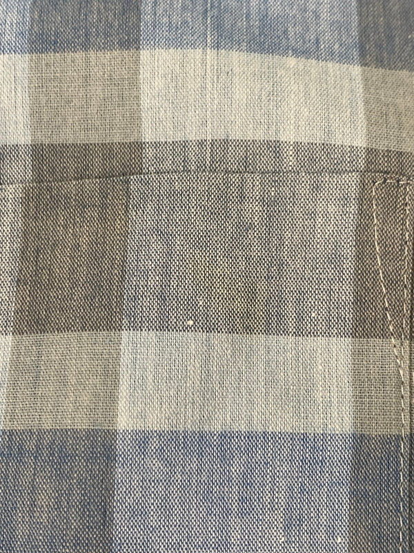 【中古品】【メンズ】 TRUVAL トゥルーヴァル USA製 60S TAPERED N TAILS VINTAGE SHIRT テーパード エヌ テイルズ ヴィンテージ シャツ アメリカ製 60年代 ヴィンテージ 146-261002-em-19-min サイズ：S カラー：グレー/ブルー 万代Net店
