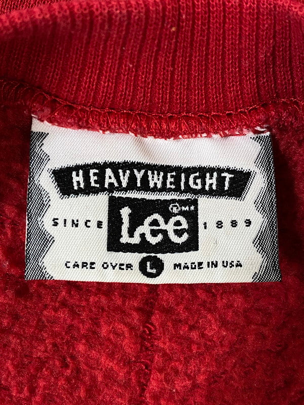【中古品】【メンズ】 USED ユーズド USA製 LEE HEAVY WEIGHT BLANK SWEATSHIRT アメリカ製 リー ヘビー ウェイト ブランク スウェットシャツ 無地 長袖 トレーナー 146-261002-em-47-min サイズ：L カラー：レッド 万代Net店
