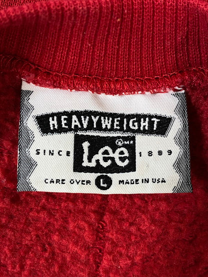 【中古品】【メンズ】 USED ユーズド USA製 LEE HEAVY WEIGHT BLANK SWEATSHIRT アメリカ製 リー ヘビー ウェイト ブランク スウェットシャツ 無地 長袖 トレーナー 146-261002-em-47-min サイズ：L カラー：レッド 万代Net店