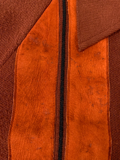 【現状渡し品】【メンズ】 USED ユーズド 70S USA製 KNIT JACKET 70年代 アメリカ製 ニット ジャケット メンズ アウター ヴィンテージ ジップアップ 146-261002-em-18-min サイズ：L カラー：レディッシュブラウン 万代Net店
