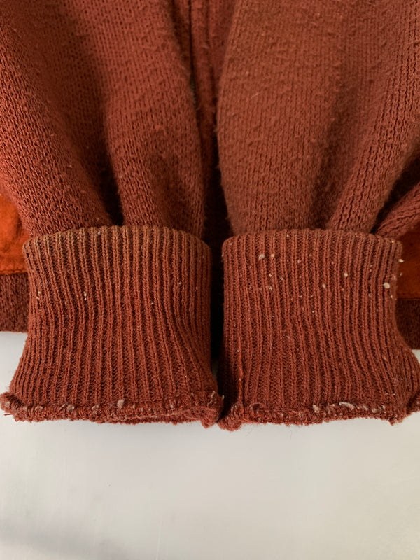 【現状渡し品】【メンズ】 USED ユーズド 70S USA製 KNIT JACKET 70年代 アメリカ製 ニット ジャケット メンズ アウター ヴィンテージ ジップアップ 146-261002-em-18-min サイズ：L カラー：レディッシュブラウン 万代Net店