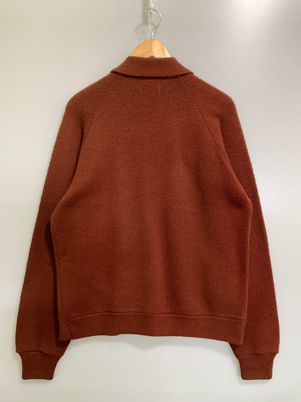 【現状渡し品】【メンズ】 USED ユーズド 70S USA製 KNIT JACKET 70年代 アメリカ製 ニット ジャケット メンズ アウター ヴィンテージ ジップアップ 146-261002-em-18-min サイズ：L カラー：レディッシュブラウン 万代Net店