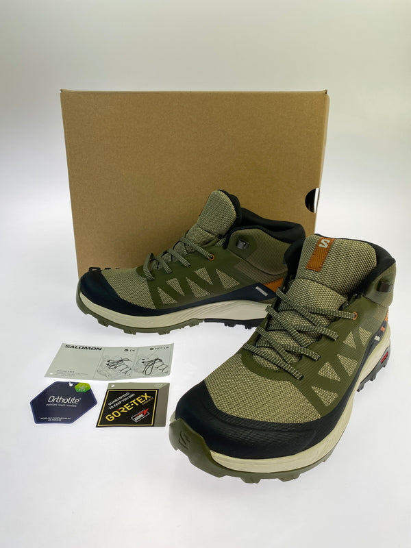 【中古品】【メンズ】 SALOMON サロモン アウトライズ ミッド GTX ゴアテックス シューズ 471436 アウトドア 162-260929-hu-30-min カラー：オリーブ系 万代Net店