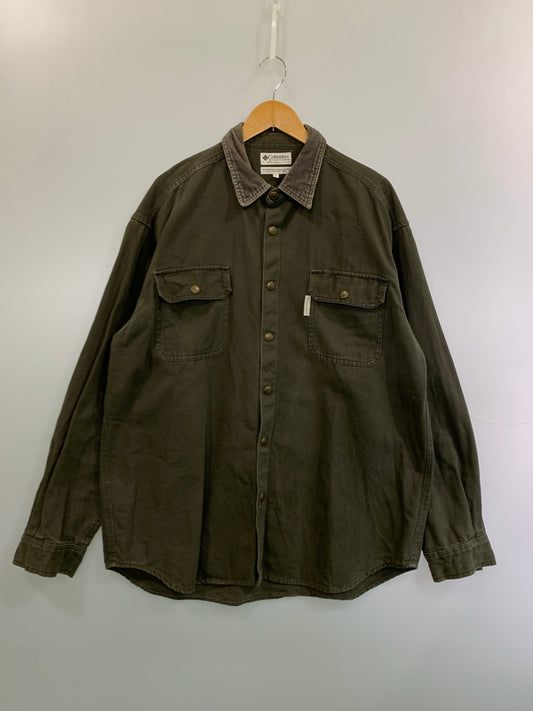 【中古品】【メンズ】 COLUMBIA コロンビア 90S ダック地 カバーオール 90年代 アウター ジャケット 144-261006-hu-44-min サイズ：XL カラー：ブラウン系 万代Net店