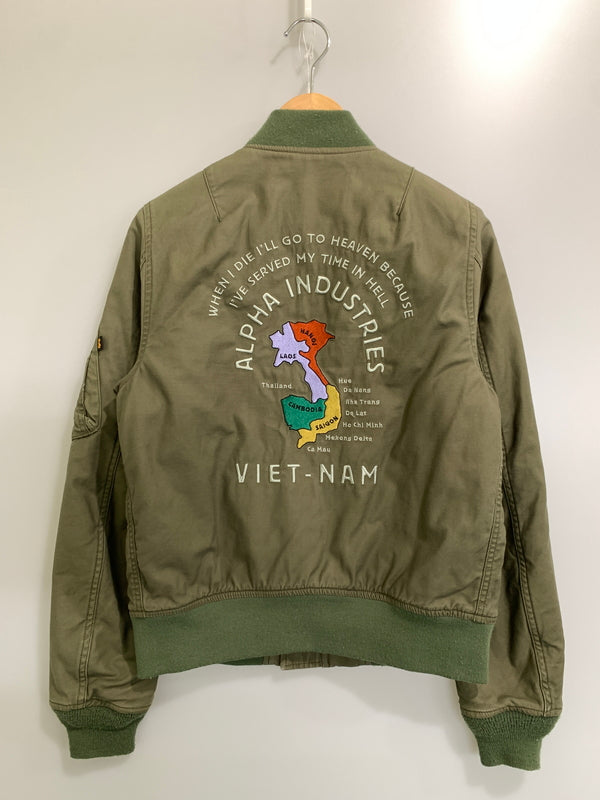 【中古品】【メンズ】 ALPHA INDUSTRIES アルファインダストリーズ TA7025-019 MA-1 ミリタリーブルゾン ベトナムジャケット 145-261003-ta-39-min サイズ：M カラー：カーキ 万代Net店