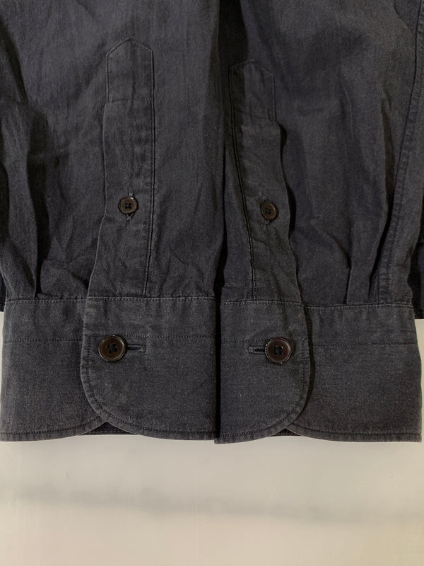 【中古品】【メンズ】 COMOLI コモリ 21SS WASHED COTTON REGULAR COLLAR SHIRT T01-02001 ウォッシュド コットン レギュラー カラー シャツ メンズ 長袖シャツ 140-261002-em-54-min サイズ：2 カラー：ダークネイビー（ほぼブラック） 万代Net店