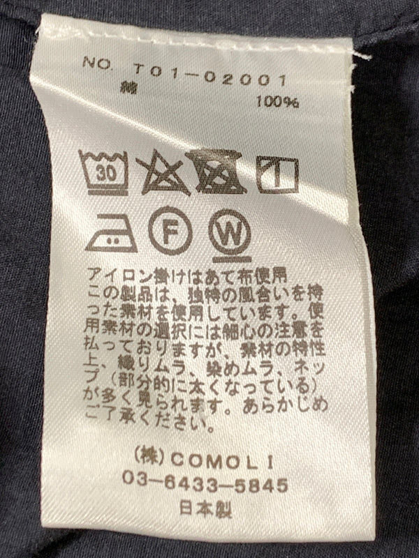 【中古品】【メンズ】 COMOLI コモリ 21SS WASHED COTTON REGULAR COLLAR SHIRT T01-02001 ウォッシュド コットン レギュラー カラー シャツ メンズ 長袖シャツ 140-261002-em-54-min サイズ：2 カラー：ダークネイビー（ほぼブラック） 万代Net店