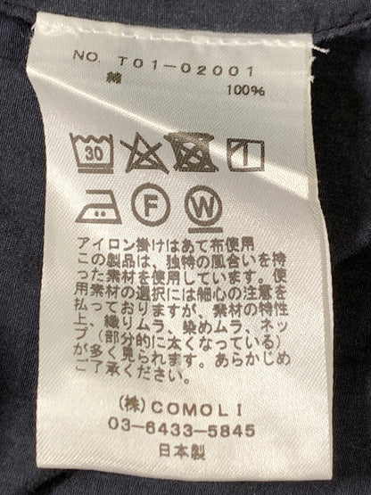 【中古品】【メンズ】 COMOLI コモリ 21SS WASHED COTTON REGULAR COLLAR SHIRT T01-02001 ウォッシュド コットン レギュラー カラー シャツ メンズ 長袖シャツ 140-261002-em-54-min サイズ：2 カラー：ダークネイビー（ほぼブラック） 万代Net店