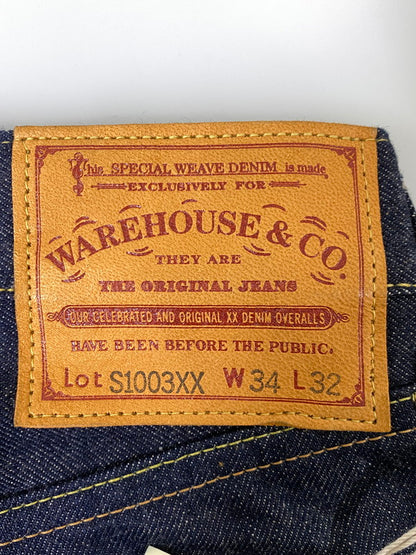 【中古美品】【メンズ】 WAREHOUSE ウエアハウス S1003XX DENIM PANTS デニムパンツ 創業30周年記念 大戦モデル ボトムス 156-260930-yn-07-min サイズ：W34 L32 カラー：インディゴ 万代Net店