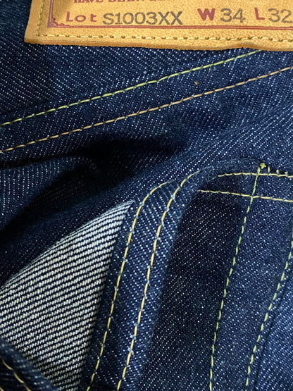 【中古美品】【メンズ】 WAREHOUSE ウエアハウス S1003XX DENIM PANTS デニムパンツ 創業30周年記念 大戦モデル ボトムス 156-260930-yn-07-min サイズ：W34 L32 カラー：インディゴ 万代Net店