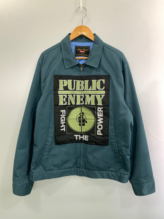 【中古品】【メンズ】 SUPREME シュプリーム × UNDERCOVER 18SS PUBLIC ENEMY WORK JACKET アンダーカバー パブリック エネミー ワーク ジャケット アウター 142-260930-yn-17-min サイズ：L カラー：DUSTY TEAL 万代Net店