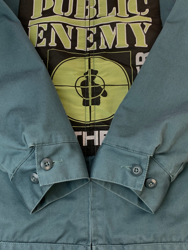 【中古品】【メンズ】 SUPREME シュプリーム × UNDERCOVER 18SS PUBLIC ENEMY WORK JACKET アンダーカバー パブリック エネミー ワーク ジャケット アウター 142-260930-yn-17-min サイズ：L カラー：DUSTY TEAL 万代Net店