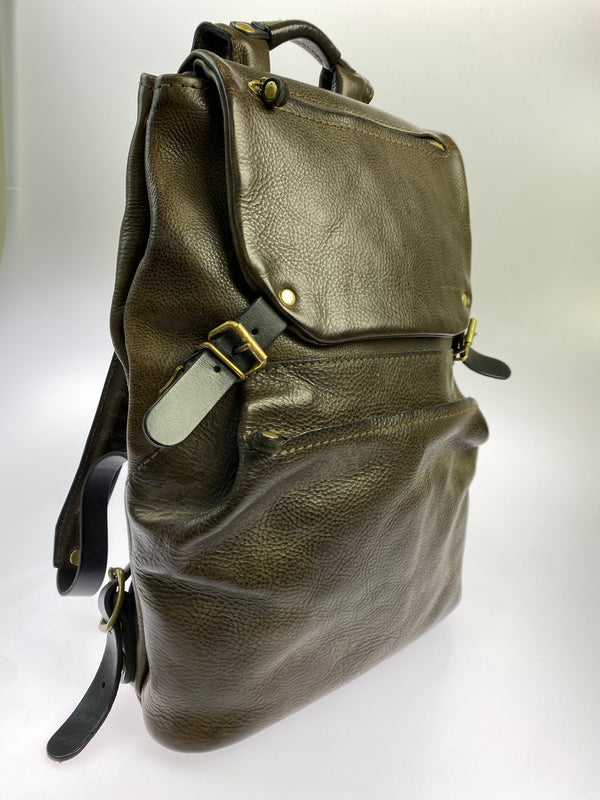 【中古品】【メンズ】 HERZ ヘルツ LEATHER BACKPACK レザー バックパック R-135 リュック カバン 188-261004-hu-22-min カラー：ブラウン系 万代Net店