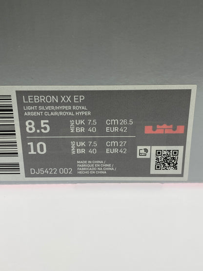 【中古美品】【メンズ】 NIKE ナイキ LEBRON XX EP DJ5422-002 レブロン スニーカー 靴 160-260930-yn-37-min サイズ：26.5cm US8.5 カラー：LIGHT SILVER/HYPER ROYAL 万代Net店