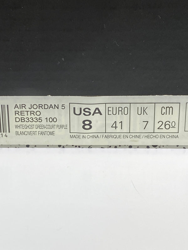 【中古品】【メンズ】 NIKE ナイキ AIR JORDAN 5 RETRO DB3335-100 エア ジョーダン 5 レトロ スニーカー 靴 160-260930-yn-38-min サイズ：26.0cm US8 カラー：WHITE/GHOST GREEN-COURT PURPLE 万代Net店