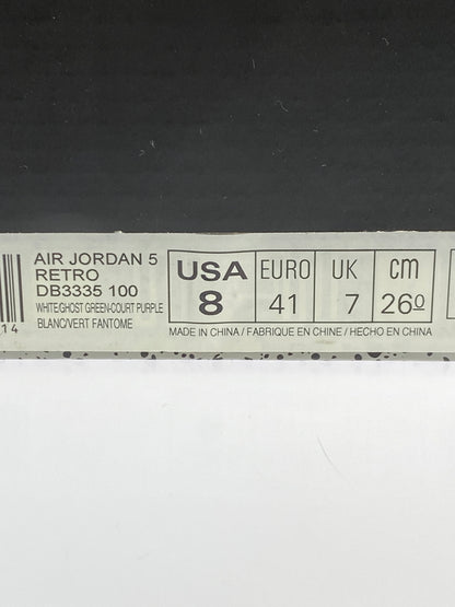 【中古品】【メンズ】 NIKE ナイキ AIR JORDAN 5 RETRO DB3335-100 エア ジョーダン 5 レトロ スニーカー 靴 160-260930-yn-38-min サイズ：26.0cm US8 カラー：WHITE/GHOST GREEN-COURT PURPLE 万代Net店