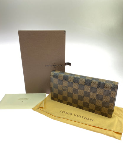 【中古品】【メンズ/レディース】 LOUIS VUITTON ルイ ヴィトン ダミエ ポルトフォイユ ブラザ N60017 長財布 ウォレット 179-261006-hu-01-min カラー：ブラウン系 万代Net店