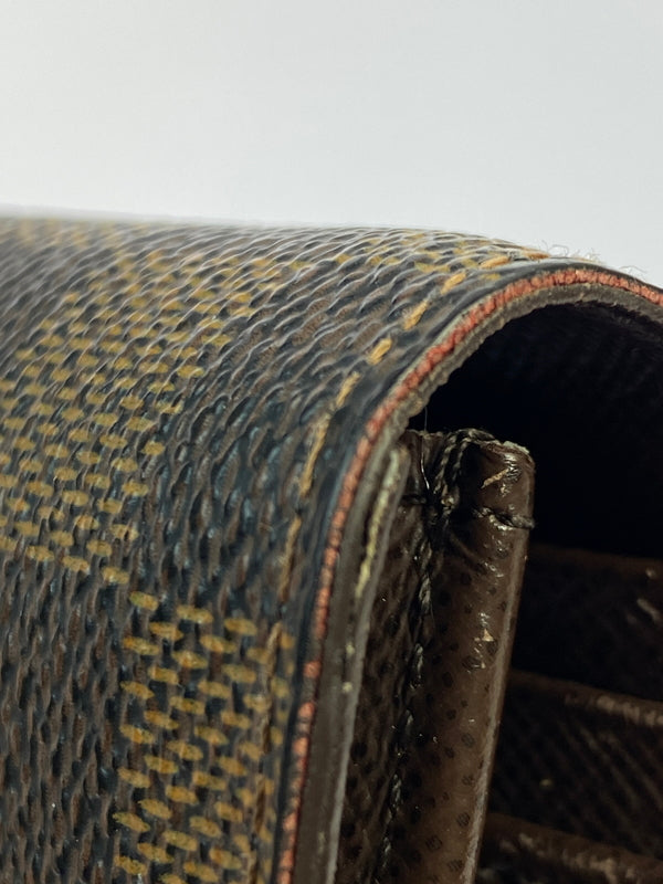 【中古品】【メンズ/レディース】 LOUIS VUITTON ルイ ヴィトン ダミエ ポルトフォイユ ブラザ N60017 長財布 ウォレット 179-261006-hu-01-min カラー：ブラウン系 万代Net店
