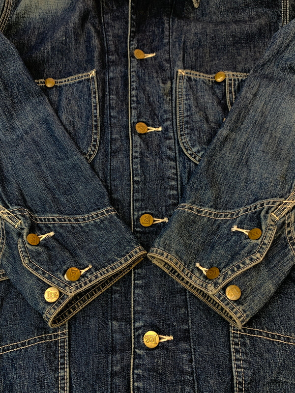 【現状渡し品】【メンズ】 LEE リー 91-J DENIM COVERALL デニムカバーオール ハウスタグ復刻 ライトアウター 146-260930-yn-26-min サイズ：40 カラー：インディゴ 万代Net店