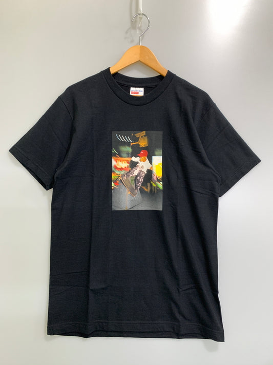 【中古品】【メンズ】 SUPREME シュプリーム × COMME DES GARCONS SHIRT コムデギャルソンシャツ 14SS TEE 半袖Tシャツ メンズ トップス カットソー 149-261002-em-21-min サイズ：M カラー：ブラック 万代Net店