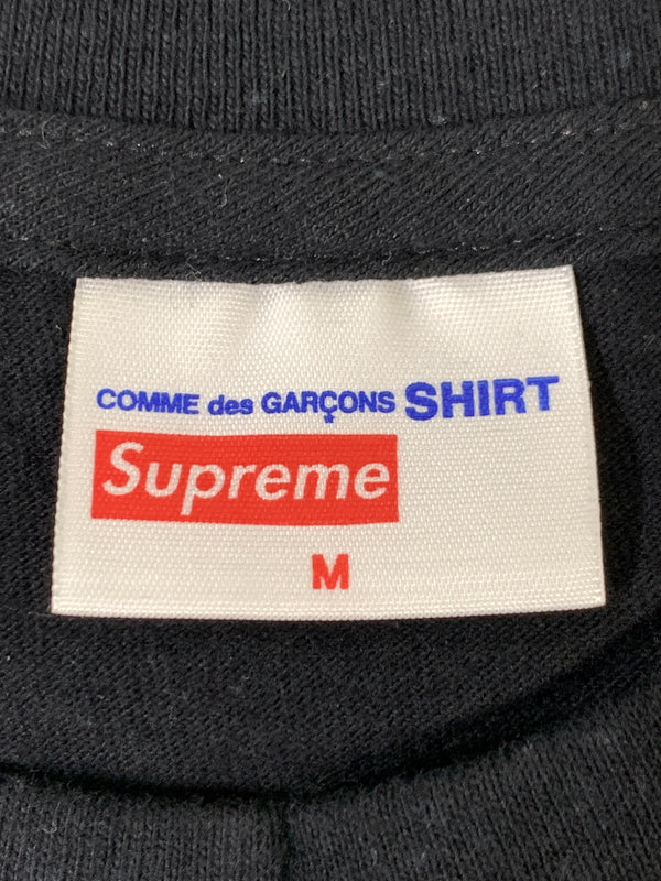 【中古品】【メンズ】 SUPREME シュプリーム × COMME DES GARCONS SHIRT コムデギャルソンシャツ 14SS TEE 半袖Tシャツ メンズ トップス カットソー 149-261002-em-21-min サイズ：M カラー：ブラック 万代Net店