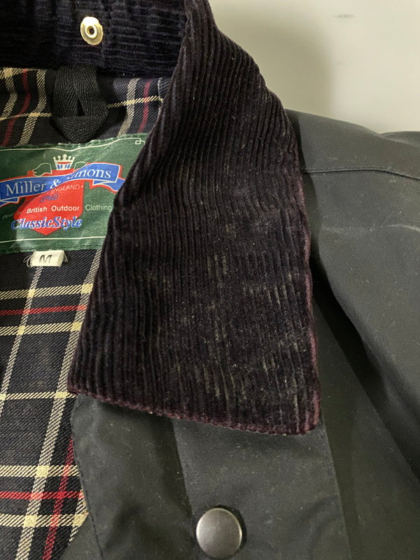 【現状渡し品】【メンズ】 MILLER&SIMONS ミラー＆シモンズ イングランド製 オイルドジャケット ワックスコットン ヴィンテージ メンズ アウター 144-261002-em-49-min サイズ：M カラー：ブラック系 万代Net店